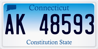 CT license plate AK48593