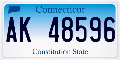 CT license plate AK48596