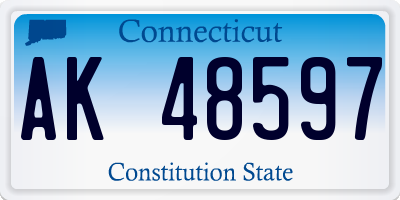 CT license plate AK48597
