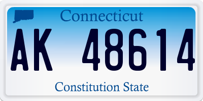 CT license plate AK48614