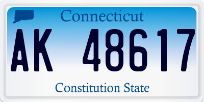 CT license plate AK48617