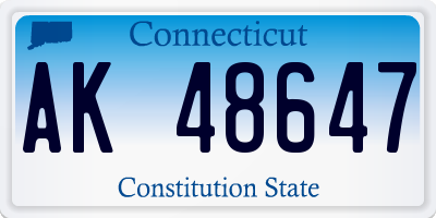CT license plate AK48647