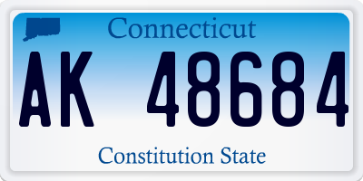 CT license plate AK48684