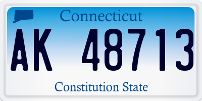 CT license plate AK48713