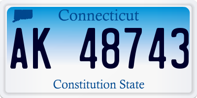 CT license plate AK48743