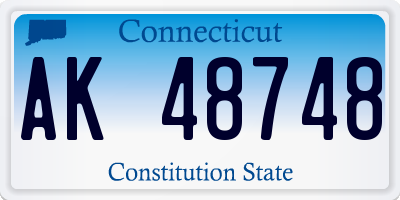 CT license plate AK48748