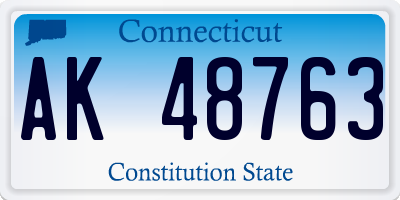 CT license plate AK48763