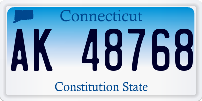 CT license plate AK48768