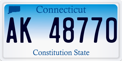 CT license plate AK48770