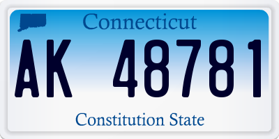 CT license plate AK48781