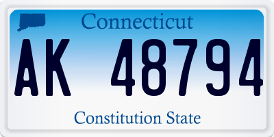 CT license plate AK48794