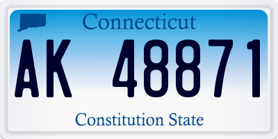 CT license plate AK48871