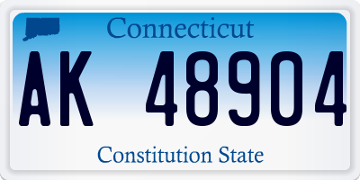 CT license plate AK48904