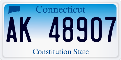 CT license plate AK48907