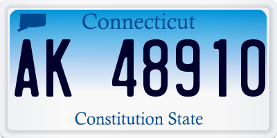 CT license plate AK48910