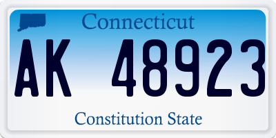 CT license plate AK48923
