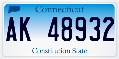 CT license plate AK48932