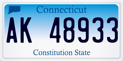 CT license plate AK48933