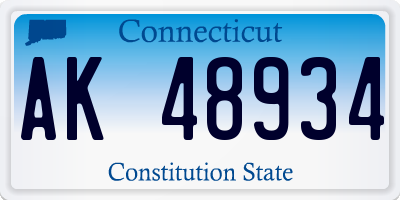 CT license plate AK48934