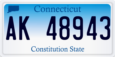 CT license plate AK48943