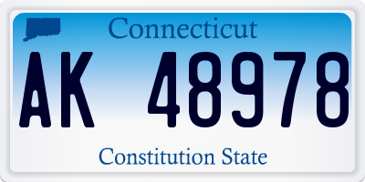 CT license plate AK48978