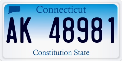 CT license plate AK48981