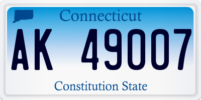 CT license plate AK49007