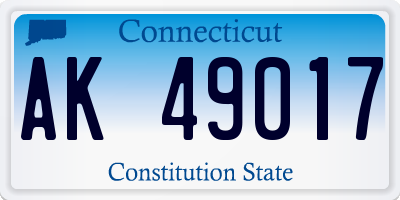 CT license plate AK49017