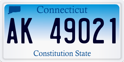 CT license plate AK49021