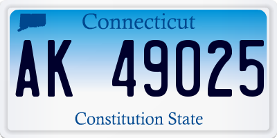 CT license plate AK49025