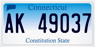 CT license plate AK49037
