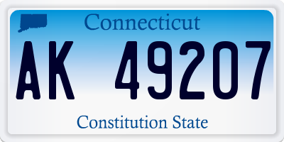 CT license plate AK49207