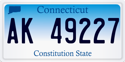CT license plate AK49227