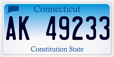 CT license plate AK49233