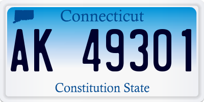 CT license plate AK49301