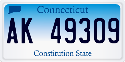 CT license plate AK49309