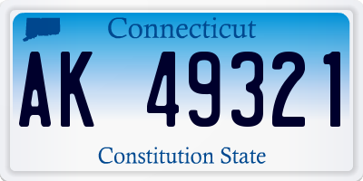 CT license plate AK49321
