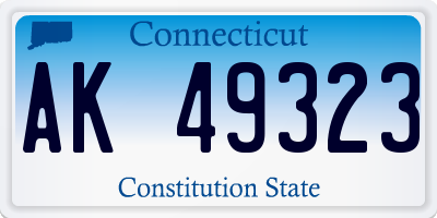 CT license plate AK49323