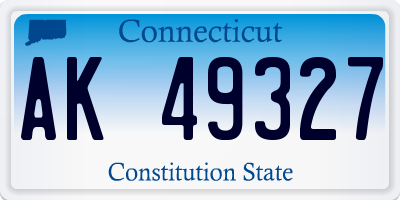 CT license plate AK49327