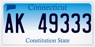 CT license plate AK49333