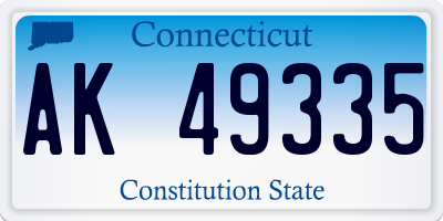 CT license plate AK49335