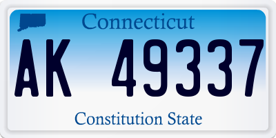 CT license plate AK49337