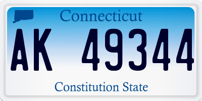 CT license plate AK49344