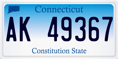 CT license plate AK49367