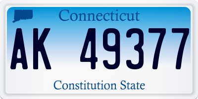 CT license plate AK49377