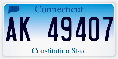 CT license plate AK49407