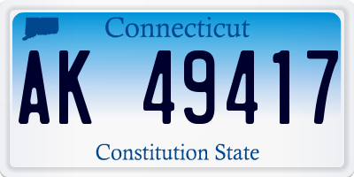 CT license plate AK49417