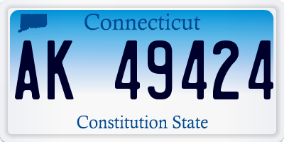 CT license plate AK49424