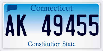 CT license plate AK49455