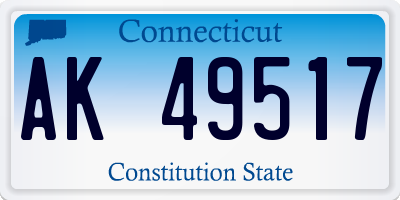 CT license plate AK49517